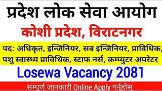 Koshi pradesh job vacancy 2081  Koshi Province Job  job vacancy for nepal  loksewa aayog nepal