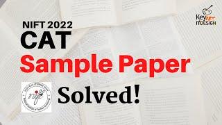 NIFT 2022 CAT Official Sample paper solved  Key Art N Design