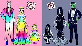 Paper Dolls Dress Up - Contest Rapunzel & Sadako Dresses Handmade Quiet Book - Barbie Story & Crafts