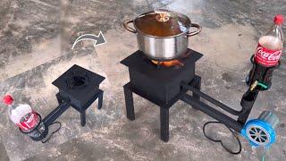 How to make a simple and beautiful waste oil burning stove  Super effective idea