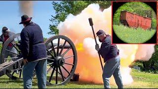 Direct Hit  Civil War 10 Pound Parrott Cannon VS Metal Wagon