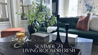 Decorate With Me - Summer 24 Living Room Refresh - Adding Pops of Color & Quince Pillow Covers