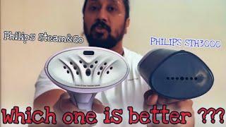 PHILIPS STH3000 Vs Philips Steam&Go Handheld Garment Steamer - Real Life Comparison English