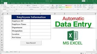Fully Automatic Data Entry Form in Microsoft Excel  Data Entry in Excel