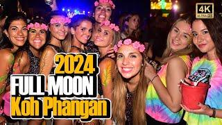 Full Moon Party l 2024 Party at Koh Phangan Thailand  Full Moon  【 4K】