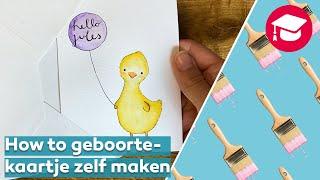 Tutorial geboortekaartje maken  cursus Aquarelleren & Handletteren  NHA Opleidingen  Watercolor