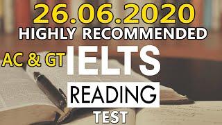 IELTS READING PRACTICE TEST 2020 WITH ANSWERS  26-06-2020