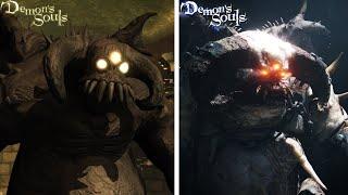 Demons Souls Remake - All Bosses Model Comparison - Side by Side Original vs Remake