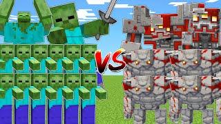 ZOMBIE ARMY vs REDSTONE GOLEMS