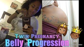 Twin Pregnancy Belly Progression  #TwinPregnancy