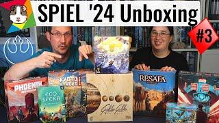 SPIEL 24 Neuheiten Unboxing - Galileo Galilei Resafa Phoenix New Horizon Kyoto no Neko Ecosfera