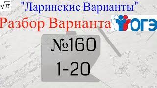 Разбор Варианта ОГЭ  Ларина #160 №1-20