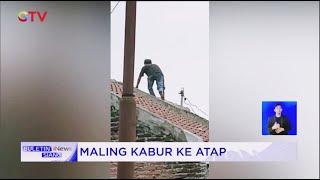 Dikejar Warga Maling Motor Lompat ke Atap Genteng Bikin 10 Atap Rumah Rusak #BuletiniNewsSiang 285