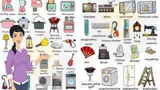 50+ Household Appliances in English  Household Equipment Vocabulary