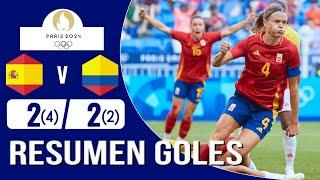 España vs Colombia  2-2 4-2  Resumen  París 2024 Fútbol femenino