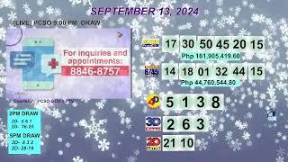 LIVE PCSO 900 PM DRAW - SEPTEMBER 13 2024 LOTTO RESULTS