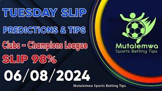 FOOTBALL PREDICTIONS TODAY 06082024 PREDICTIONS TODAY  BETTING TIPS #betting@sports betting tips