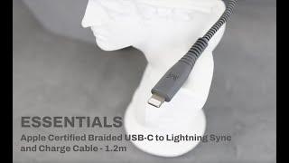 MONOCOZZI  ESSENTIALS Apple Certified Braided USB-C to Lightning Sync and Charge Cable - 1.2M