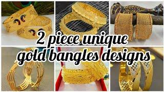 2022 Latest unique 2 piece gold bangles designsGold banglesGold bangles setSKFW