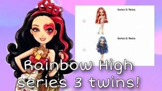 LIZZIE REACTS TO NEW RAINBOW HIGH SERIES 3 TWINS DOLLS LEAKS  Doll news Fall 2021