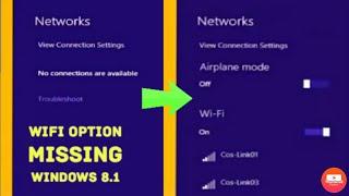 WIFI Option Missing in WINDOWS 8.1  100 % SOLUTION  2020  Wifi Driver missing after installation