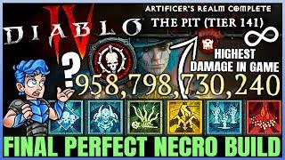 Diablo 4 - New Best Final RECORD BREAKING TRILLION DPS Necromancer Minion Build - Peak Pit - Guide