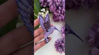 Брошь из бисера Колибри #брошьизбисера #broochhandmade #hummingbird #брошка #брошькупить #брошь