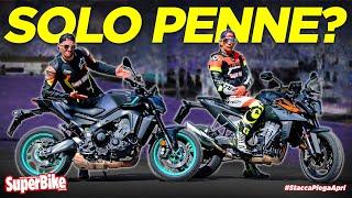 PERFETTE… PER PERDERE LA PATENTE Yamaha MT-09 2024 vs KTM 990 Duke comparativa tra moto maleducate