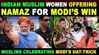 INDIAN MUSLIM WOMEN OFFERING NAMAZ FOR MODI’S WIN  MUSLIMS CELEBRATING MODIS HAT-TRICK SANA AMJAD