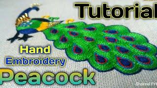 Hand Embroidery Peacock Design tutorial  Aari  peacock feather