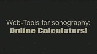 Web-Tools for sonography Online Calculators