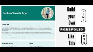 My Portfolio Webpage Creating a Resume with HTML & CSS  First Webpage Tutorial