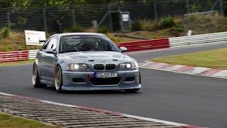 Nordschleife Onboard BMW E46 M3 CSL EU GO 97 - 756 BTG with big obstacle at Galgenkopf