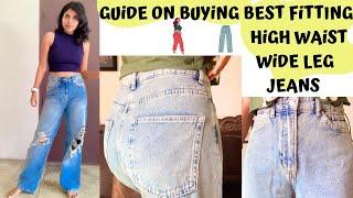 Tips & Guide on Buying Best Fitting High Waist Wide Leg Jeans - Jeans Buying Guide  Adity Iyer