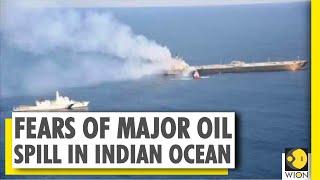 Sri Lanka oil tanker fire Firefighting continues tweets Indian Coast Guard