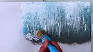 LOST IN THE FROST-KISSED WONDERLAND  acrylic landscape painting demo