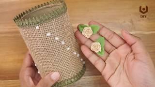 Making Decorative Pencil Holder Toilet paper roll crafts by iDIYa