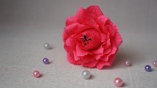 Роза из гофрированной бумаги для букета из конфет. Мастер-класс Rose made of paper DIY