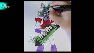 Как нарисовать Глэмрок Роксану ФНАФ 9 How to draw Glamrock Roxanne Wolf FNAF 9