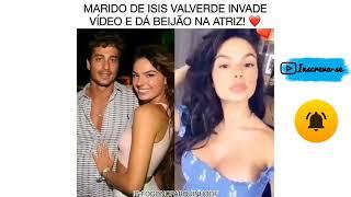 Marido de Isis Valverde invade vídeo e da beijão na atriz