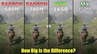 780M VS 680M IGPU VS GTX 1650 M VS GeForce MX 450 7940HS 780M APU gaming benchmark most fastest IGPU