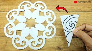 Love Shape Paper Cutting Design  How to Make Paper Snowflake Easy  Easy Paper Crafts