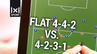 Football Soccer Tactics 4-4-2 vs. 4-2-3-1