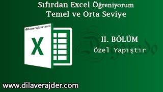 Excel Eğitim Dersleri 20 - Excel Özel Yapıştır İşlemleri Kopyala Yapıştır - Yeni Başlayanlar