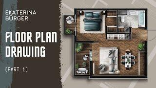 HOW TO DRAW A FLOOR PLAN  in Procreate Part 1