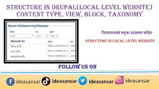 Structure in Drupal local Level website Content type view block taxonomy