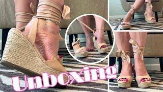 Wedge Open Toe Espadrille Sandals Unboxing