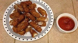 Home Made Mozzarella Cheese Sticks In Wagner Cast Iron Skillet