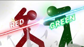 red vs green FULL fight - stickman fight  drawing cartoon 2