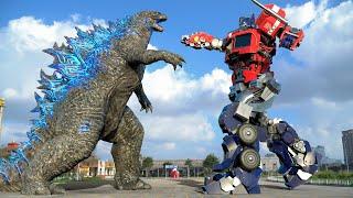 Transformers The Last Knight  Optimus Prime vs Godzilla Fight Scene  Comosix Tech HD